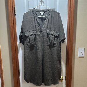 🔹H&M Green Lightweight Shirt Jacket Dress